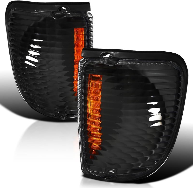 SPEC-D TUNING Black Housing Clear Lens Corner Lights Compatible with 1992-2006 Ford Econoline Van E150 E250 L+R Pair Assembly - Image 1
